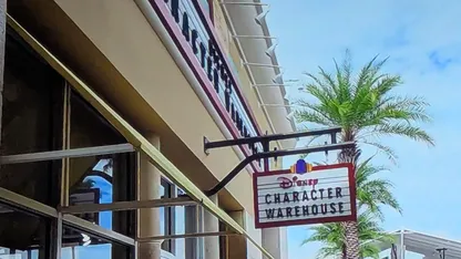 Disney Character Warehouse sign on the side of a building