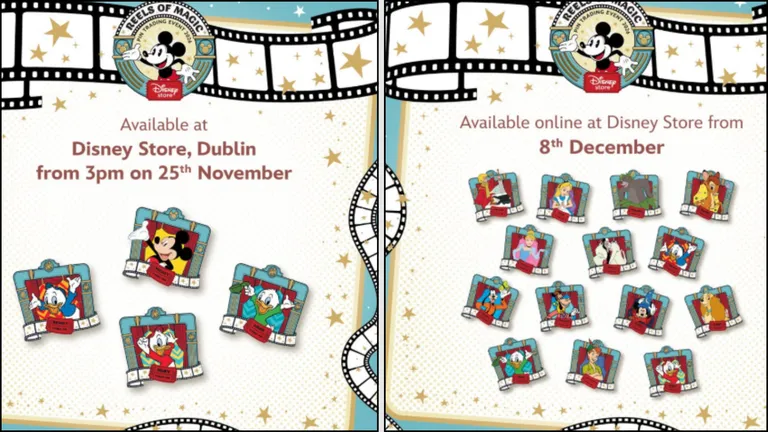 Disney Store poster announcing Christmas merchandise available in Dublin on 25 November and online at Disney Store on 8 December.