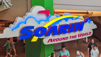 “Soarin’ Around the World” attraction sign.