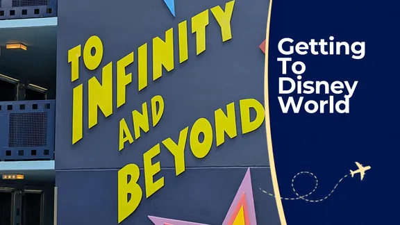 Sign reading “To Infinity and Beyond”; adjacent panel reads “Getting To Disney World”.