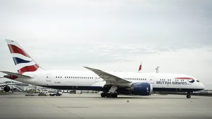 British Airways passenger aircraft on an airport tarmac.