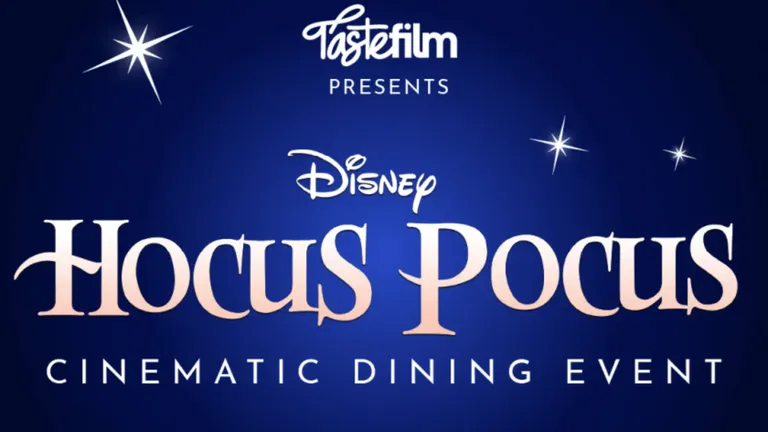Poster reading “TasteFilm presents Disney Hocus Pocus Cinematic Dining Event”.
