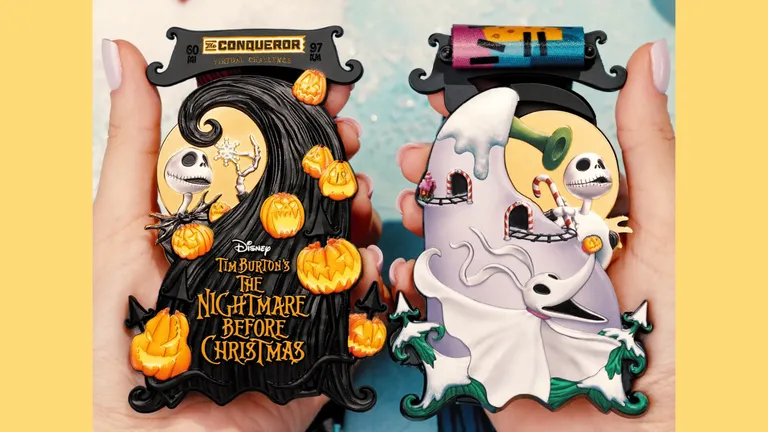 Phone cases featuring The Nightmare Before Christmas characters Jack Skellington and Oogie Boogie with pumpkins.
