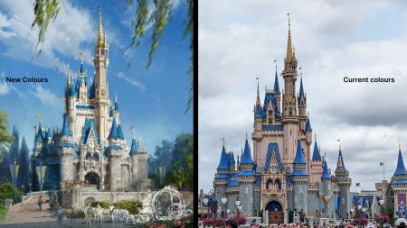 Cinderella Castle Getting New Romantic Colour Scheme