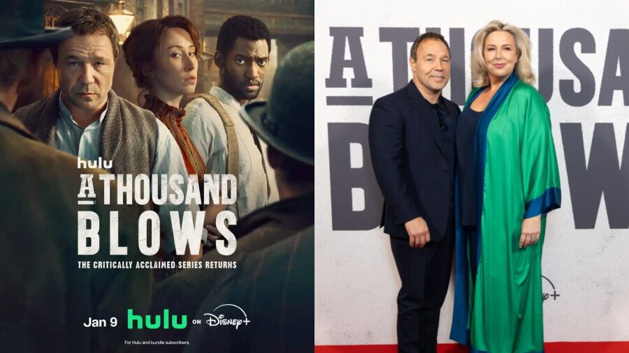 A Thousand Blows movie poster and a photo of USA Bowen and his wife