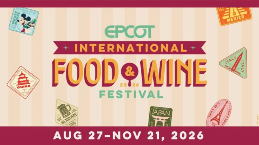 Epcot International Food and Wine Festival 2026 poster with Mickey Mouse