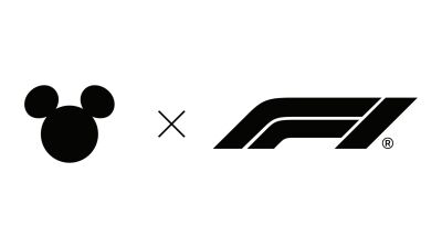Disney and F1 logos on a white background