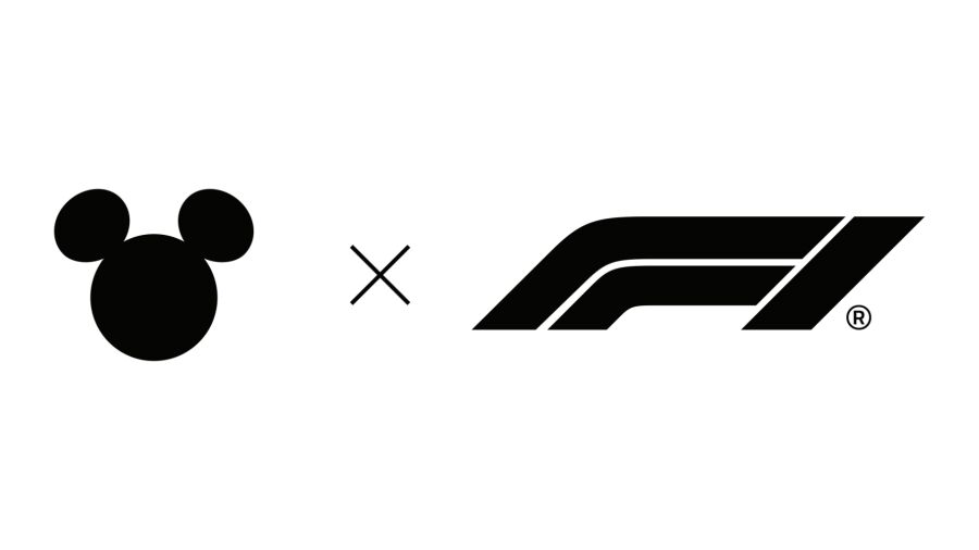 Disney and F1 logos on a white background