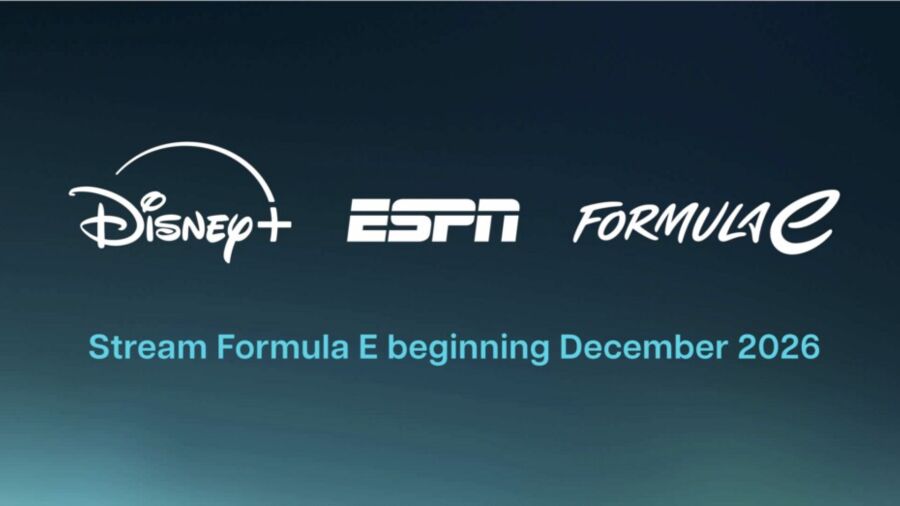 Disney+ ESPN Formula E logo on a blue background