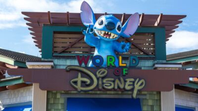 World of Disney store at Disney World with Stitch on top